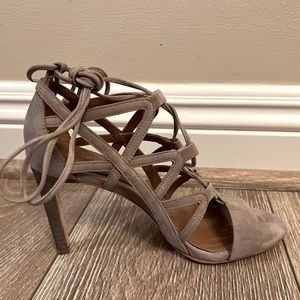 Elie Tahari Suede Beige Heels (Size 36.5 or 6.5M)